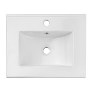 Vasque à encastrer FLOW 50 cm en céramique blanche brillante