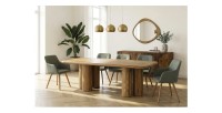 Table de salle à manger ORINO 240 cm en bois massif de manguier – Table rectangulaire design avec pieds cylindriques