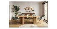 Table de salle à manger ORINO 240 cm en bois massif de manguier – Table rectangulaire design avec pieds cylindriques