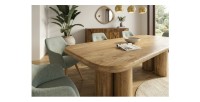 Table de salle à manger ORINO 240 cm en bois massif de manguier – Table rectangulaire design avec pieds cylindriques