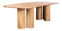 Table de salle à manger ORINO 240 cm en bois massif de manguier – Table rectangulaire design avec pieds cylindriques