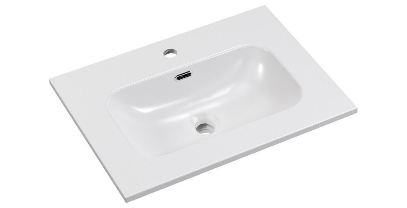 Vasque à encastrer LARGO 60 cm en céramique blanche brillante