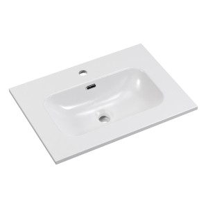 Vasque à encastrer LARGO 60 cm en céramique blanche brillante