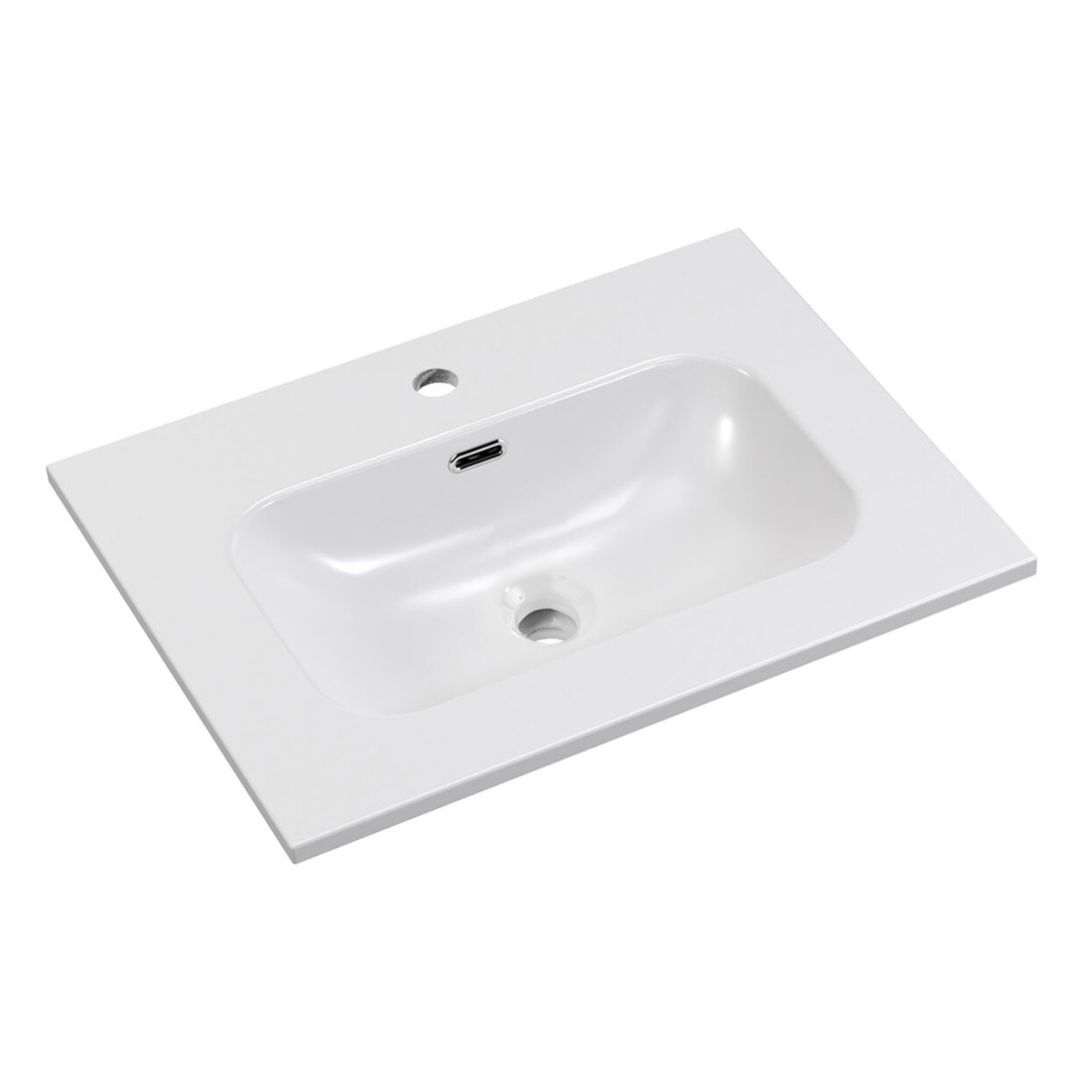 Vasque à encastrer LARGO 60 cm en céramique blanche brillante