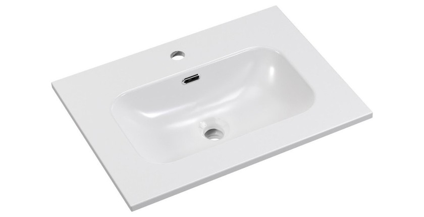 Vasque à encastrer LARGO 60 cm en céramique blanche brillante