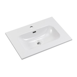 Vasque à encastrer LARGO 60 cm en céramique blanche brillante