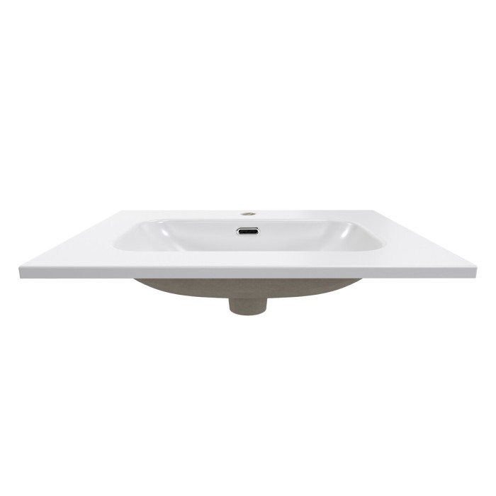 Wastafel LARGO 60 cm in glanzend wit keramiek