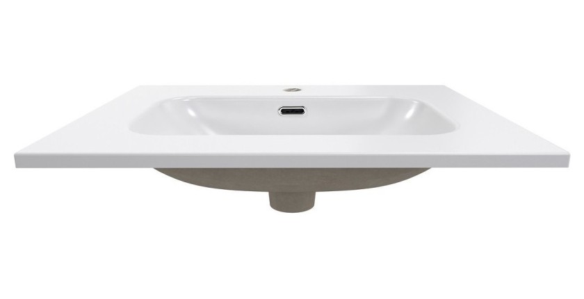 Vasque à encastrer LARGO 60 cm en céramique blanche brillante