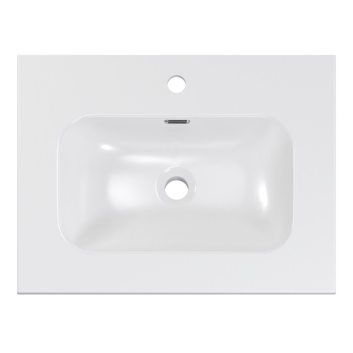 Wastafel LARGO 60 cm in glanzend wit keramiek