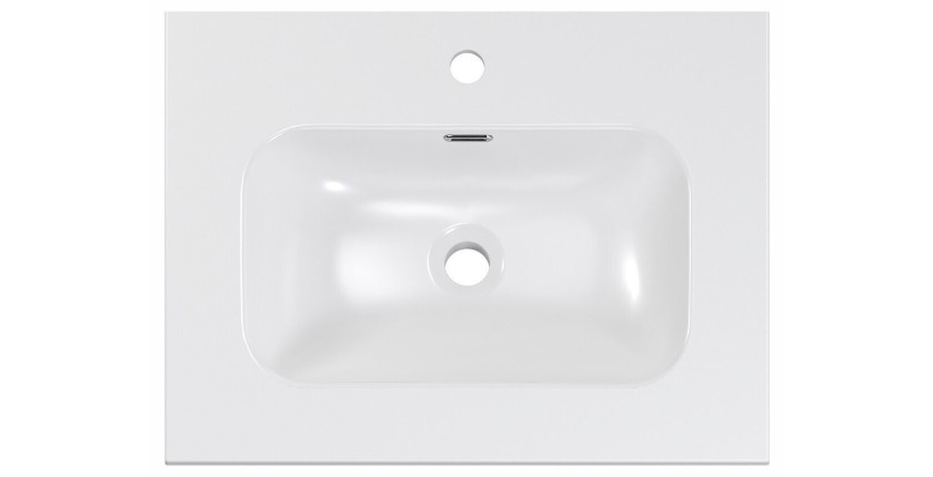 Vasque à encastrer LARGO 60 cm en céramique blanche brillante