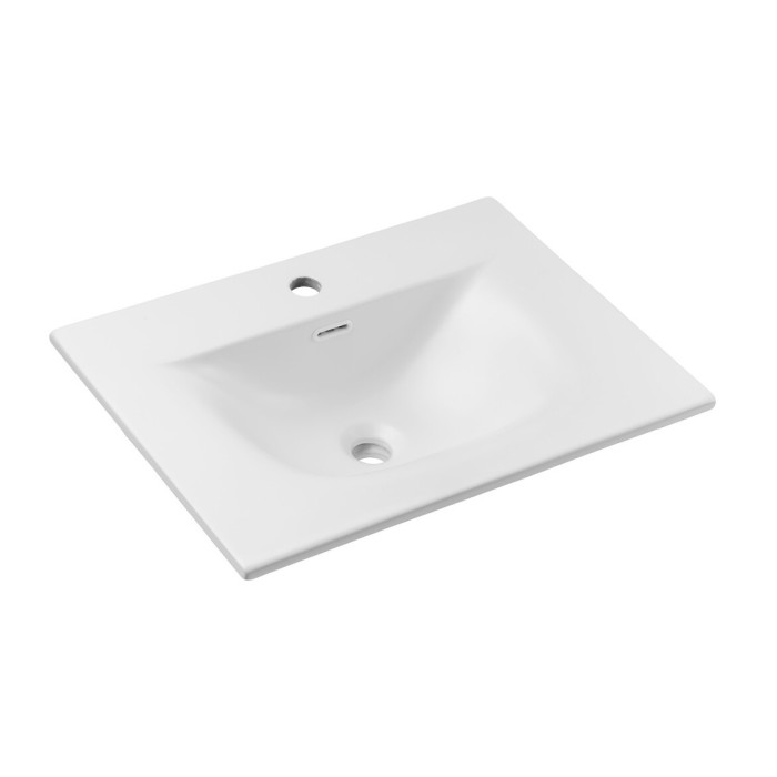 Lavabo da incasso VELOA 60 cm in ceramica bianca opaca