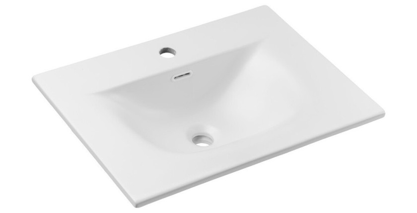 Vasque à encastrer VELOA 60 cm en céramique blanche mate