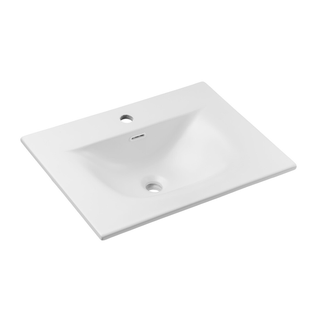 Vasque à encastrer VELOA 60 cm en céramique blanche mate