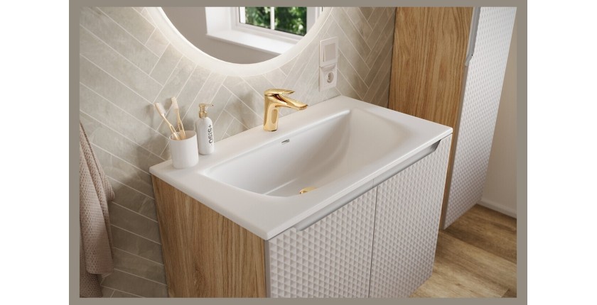 Vasque à encastrer VELOA 60 cm en céramique blanche mate