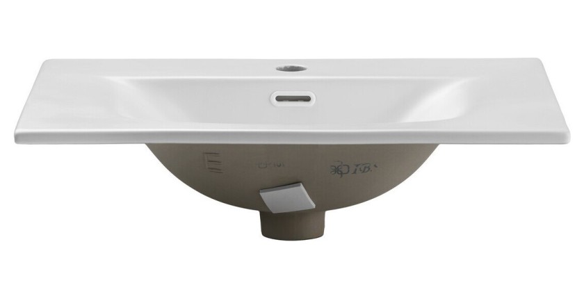 Vasque à encastrer VELOA 60 cm en céramique blanche mate