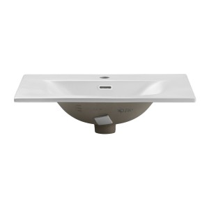 Vasque à encastrer VELOA 60 cm en céramique blanche mate