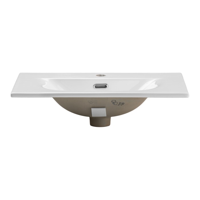Vasque à encastrer VELOA 60 cm en céramique blanche brillante compacte