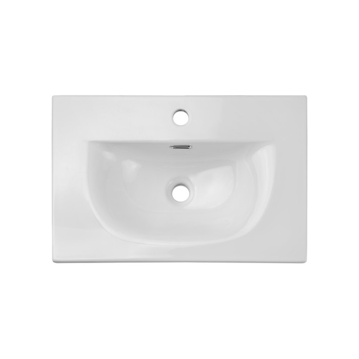 Vasque à encastrer VELOA 60 cm en céramique blanche brillante compacte