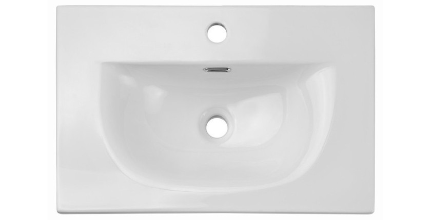 Vasque à encastrer VELOA 60 cm en céramique blanche brillante compacte