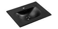 Waschtisch zum Einbau VELOA 60 cm in mattschwarzer Keramik