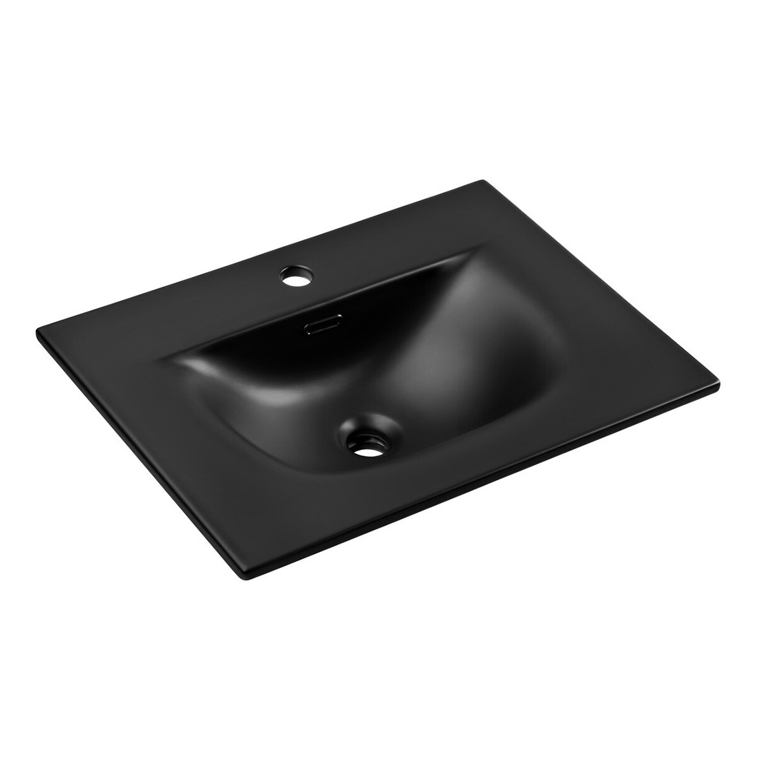 Waschtisch zum Einbau VELOA 60 cm in mattschwarzer Keramik