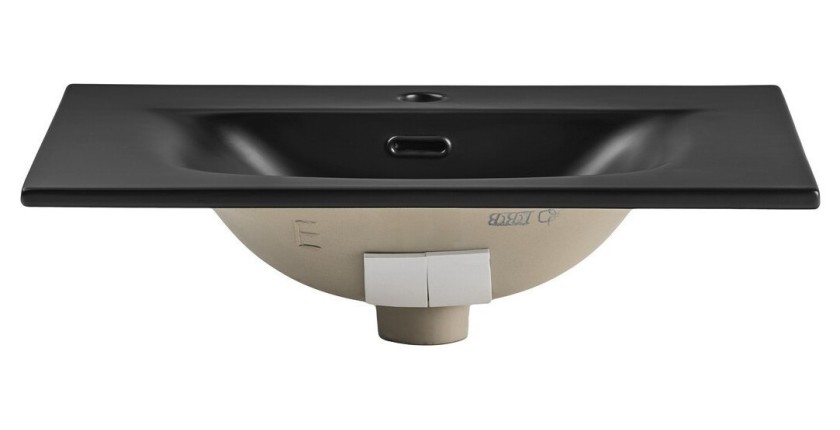 Waschtisch zum Einbau VELOA 60 cm in mattschwarzer Keramik