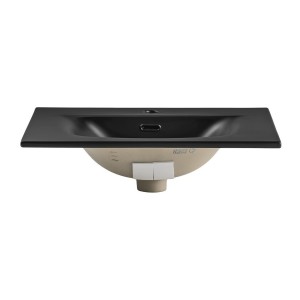 Waschtisch zum Einbau VELOA 60 cm in mattschwarzer Keramik