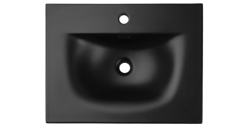 Waschtisch zum Einbau VELOA 60 cm in mattschwarzer Keramik