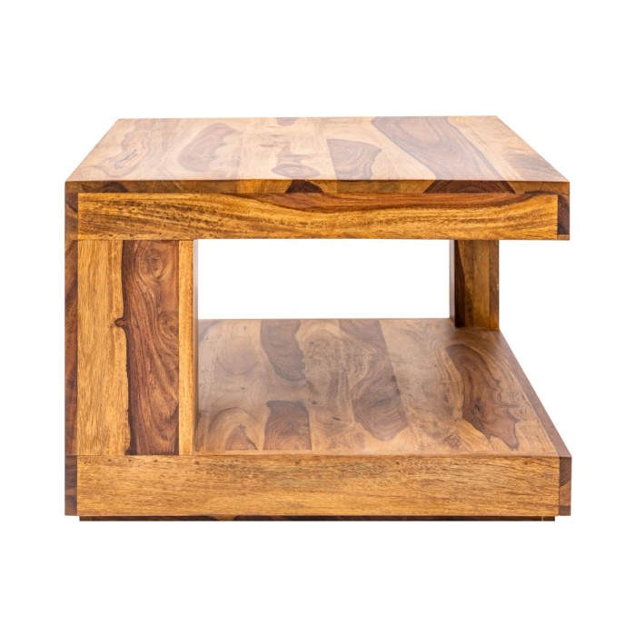 Couchtisch GRADI 60 cm aus massivem Sheeshamholz – Quadratischer Couchtisch mit Stauraum