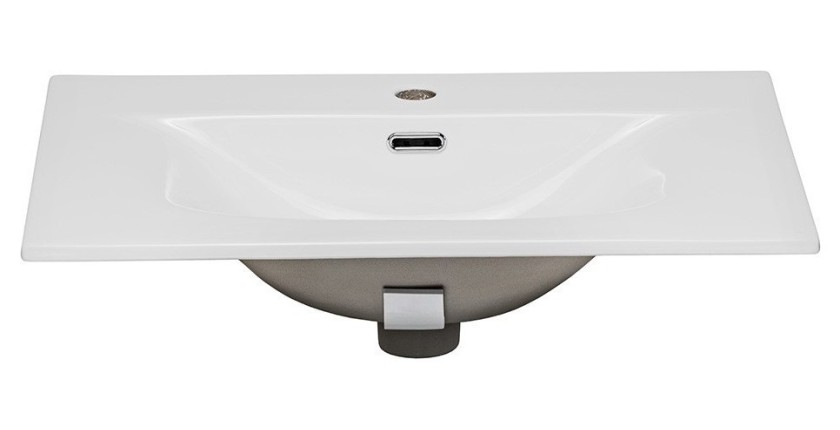 Vasque à encastrer VELOA 60x46 cm en céramique blanche brillante