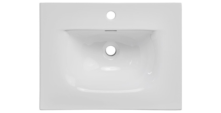 Vasque à encastrer VELOA 60x46 cm en céramique blanche brillante