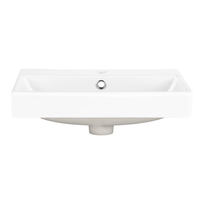 Lavabo da incasso NOVA 60x40 cm in ceramica bianca lucida compatta