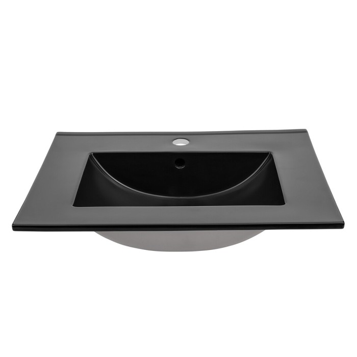 Lavabo da incasso AXIS 60 cm in ceramica nero opaco
