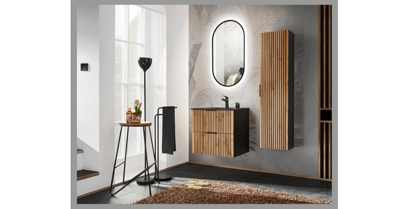 Vasque à encastrer AXIS 60 cm en céramique noir mat