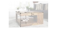 Table basse GRADI carré 80cm dimensions