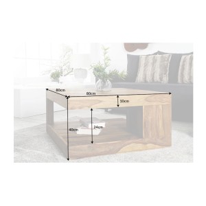 Table basse GRADI carré 80cm dimensions