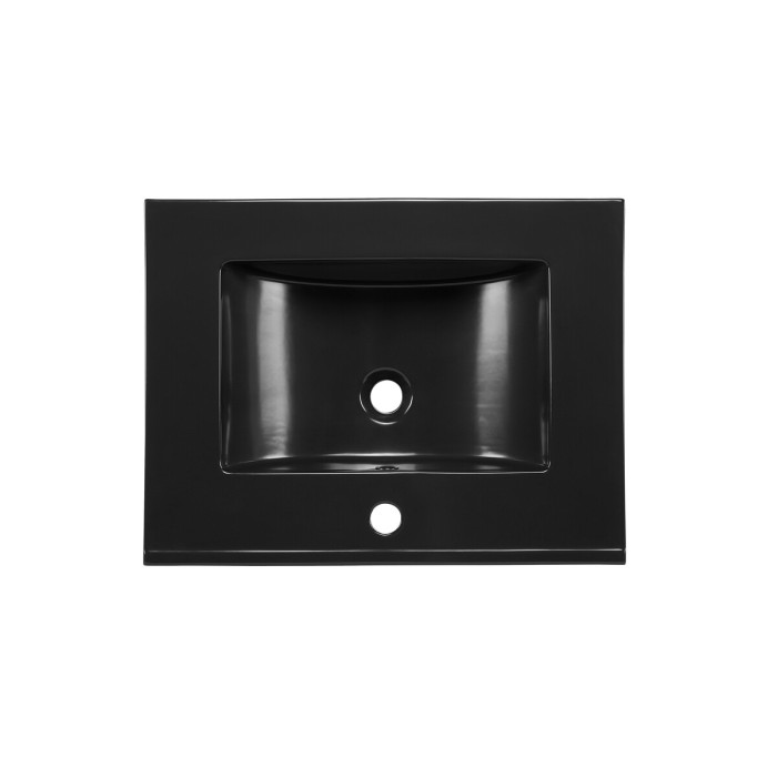 Lavabo da incasso AXIS 60 cm in ceramica nero opaco