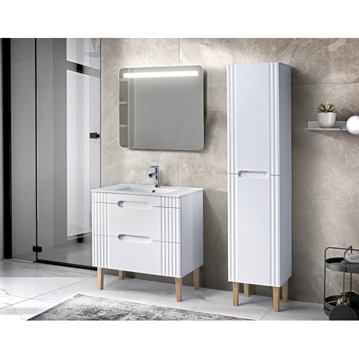 Vasque à encastrer AXIS 60 cm en céramique blanc brillant