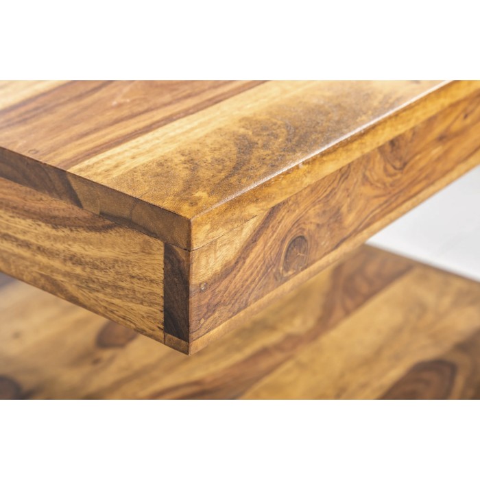 Lage tafel GRADI 45 cm in massief Sheesham hout - Compacte vierkante salontafel met opbergruimte