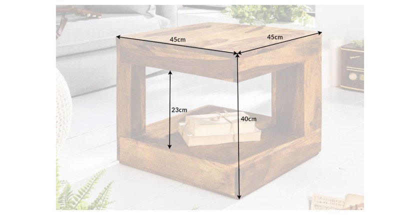 Table basse carré GRADI 45cm dimensions