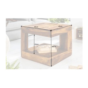 Table basse carré GRADI 45cm dimensions