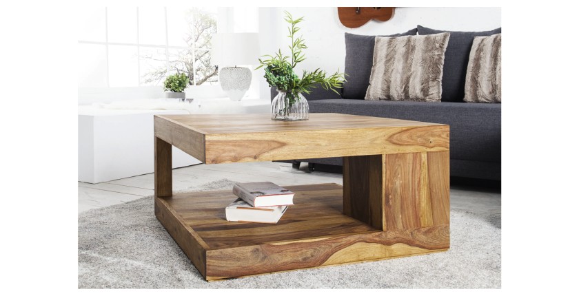 Table basse GRADI carré 80cm vue de côté