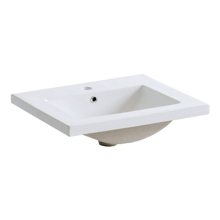 Lavabo da incasso SANO 60 cm ceramica bianco lucido design rettangolare