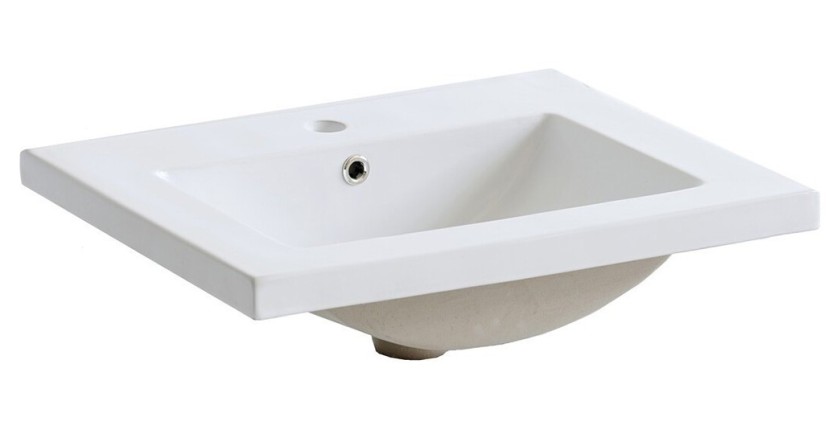 Vasque à encastrer SANO 60 cm céramique blanc brillant design rectangulaire