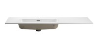 Wastafel ESSEN 120 cm in glanzend wit keramiek met links offset