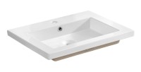 Vasque à encastrer ELIO 60 cm céramique blanc brillant design rectangulaire