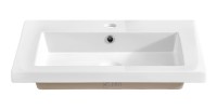 Vasque à encastrer ELIO 60 cm céramique blanc brillant design rectangulaire