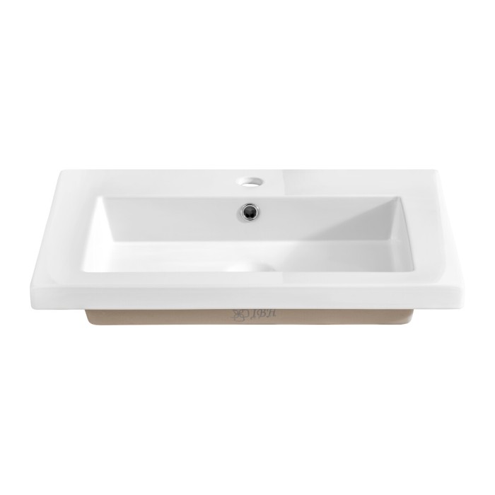 Lavabo da incasso ELIO 60 cm ceramica bianco lucido design rettangolare