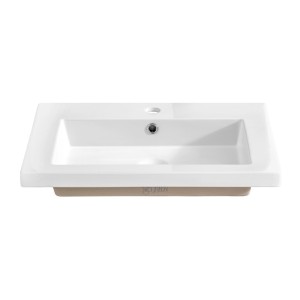 Vasque à encastrer ELIO 60 cm céramique blanc brillant design rectangulaire