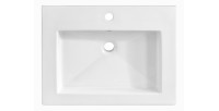 Vasque à encastrer ELIO 60 cm céramique blanc brillant design rectangulaire